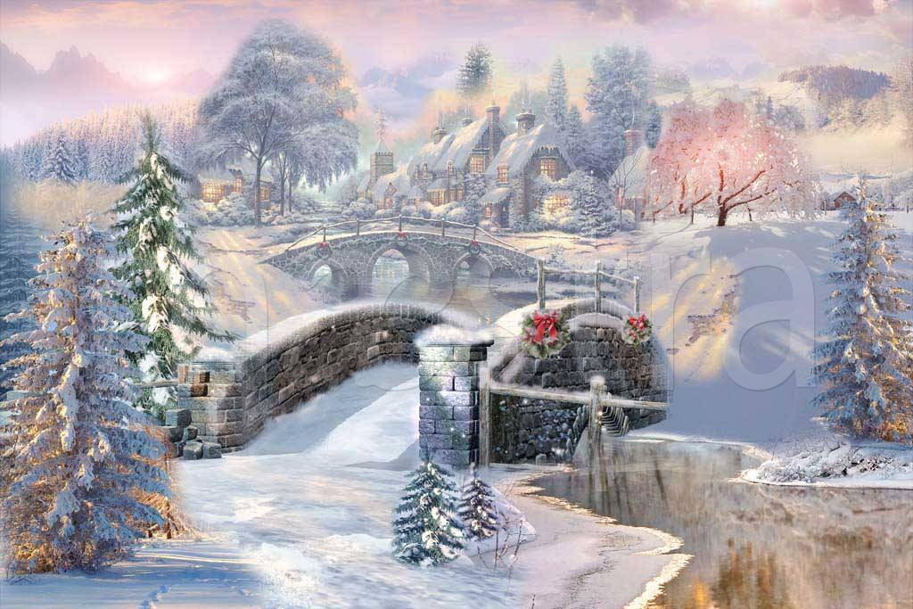 Фотообои Зимний сказочный пейзаж
