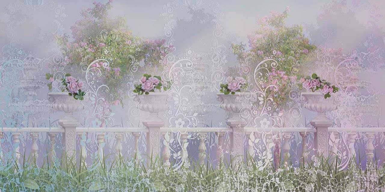 Фотообои Фон с цветами на балконе